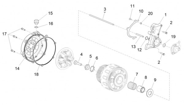 Motor Kupplungsdeckel - Aprilia Caponord 1200ccm 4T 8V LC 2016- ZD4VKA01