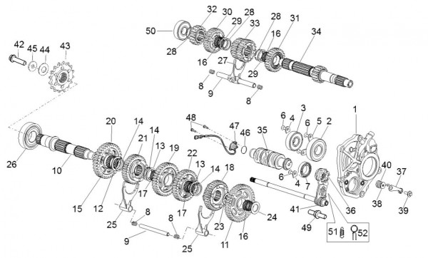 Motor Schaltgetriebe - Aprilia Tuono V4 R 1000ccm 4T LC 2014- ZD4TYCA0