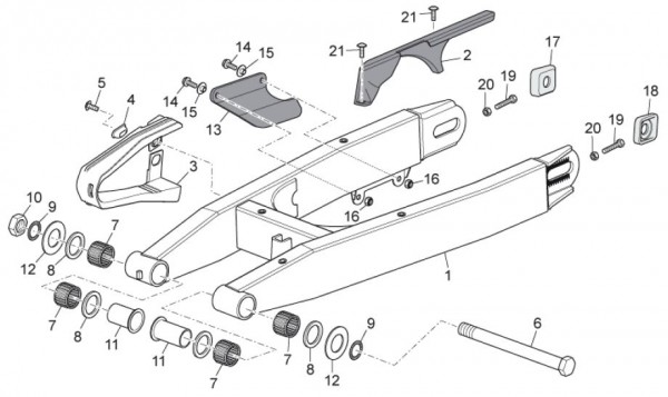Radaufhängung Schwinge - Aprilia SX 125ccm 2T LC 2011- ZD4SXA00