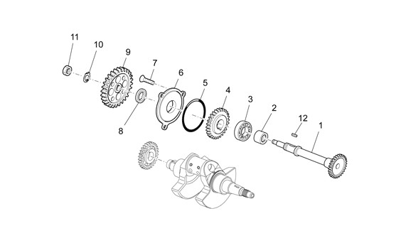 Motor Umlenkwelle - Aprilia SXV 450ccm 4T LC 2008- ZD4VSR1C
