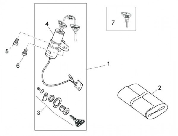 Elektrische Anlage Schloßsatz - Aprilia SX 50ccm 2T LC 2016- ZD4PVL