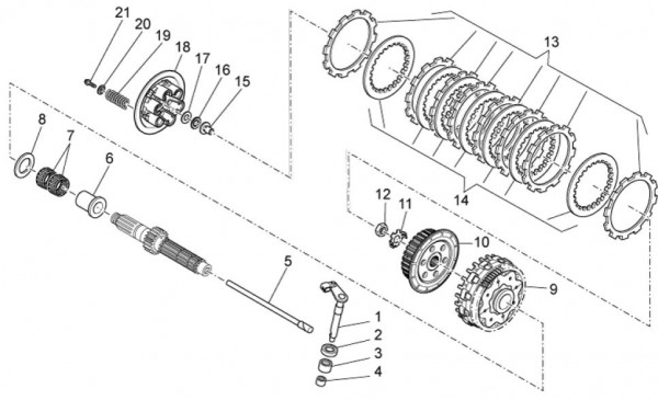 Motor Kupplung - Aprilia SXV 550ccm 4T LC 2013- ZD4VSU51