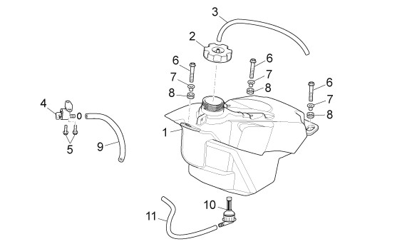 Fahrgestell Benzintank - Aprilia SX 125ccm 2T LC 2008- ZD4SX000