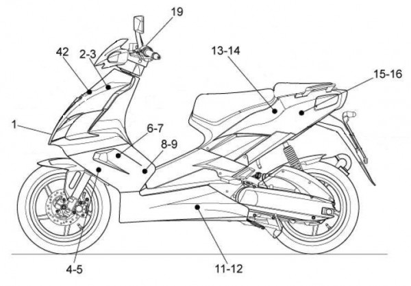 Fahrgestell Dekore 2008 orange - Aprilia SR 50ccm 2T LC 2008- ZD4VFD00