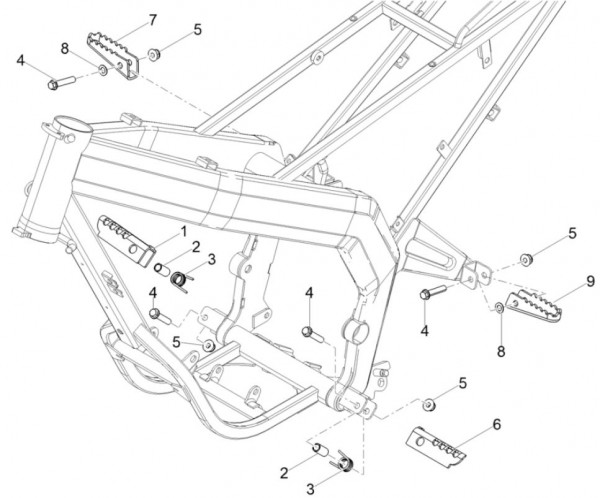 Fahrgestell Fußrasten - Aprilia SX 50ccm 2T LC 2018- ZD4KKB03