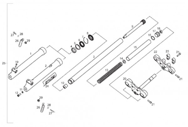 Radaufhängung Vorderradgabel - Aprilia SX 50ccm 2T LC 2011- ZD4PVG01
