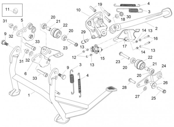 Fahrgestell Hauptständer - Aprilia Caponord 1200ccm 4T 8V LC 2016- ZD4VKA