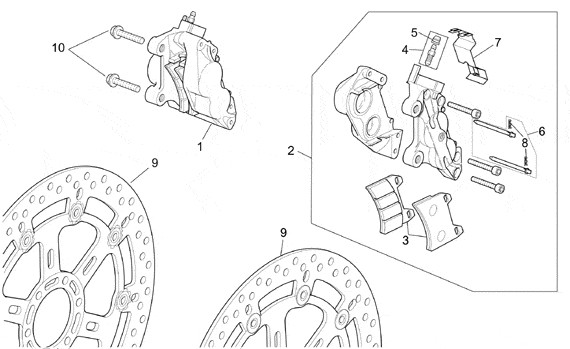 Bowdenzüge Bremsanlage vorn ST-RS - Aprilia Tuono 1000ccm 4T LC 2007- ZD4RPB