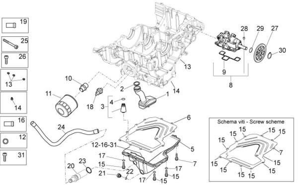 Motor Ölpumpe - Aprilia Tuono V4 R 1000ccm 4T LC 2011- ZD4TY000