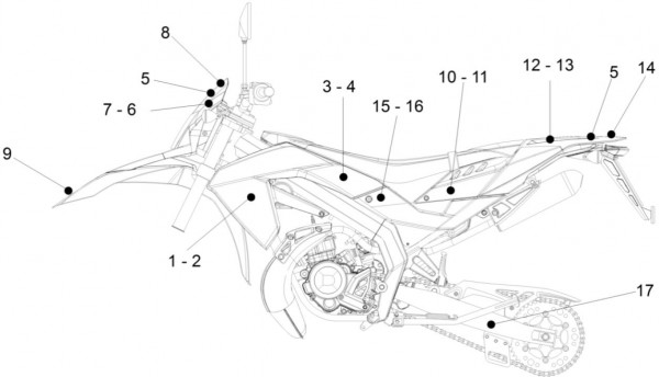 Fahrgestell Dekore - Aprilia SX 50ccm 2T LC 2014- ZD4PVG01