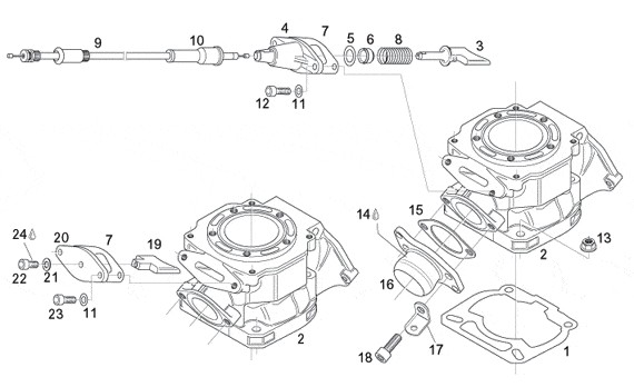 Motor Zylinder II - Aprilia Tuono 125ccm 2T LC 2004- ZD4SFD