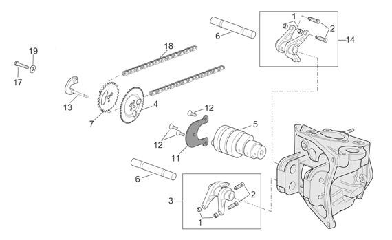 Motor Nockenwelle - Aprilia Atlantic 400ccm 4T LC 2005- ZD4VLB