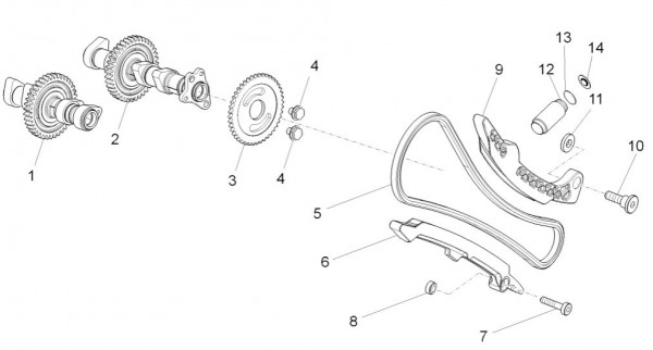 Motor Zylindersteuerung vorn - Aprilia Tuono V4 R 1000ccm 4T LC 2014- ZD4TYB03