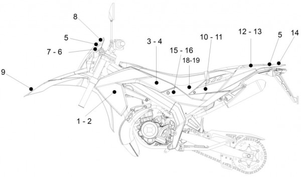 Fahrgestell Dekore - Aprilia SX 50ccm 2T LC 2016- ZD4PVL