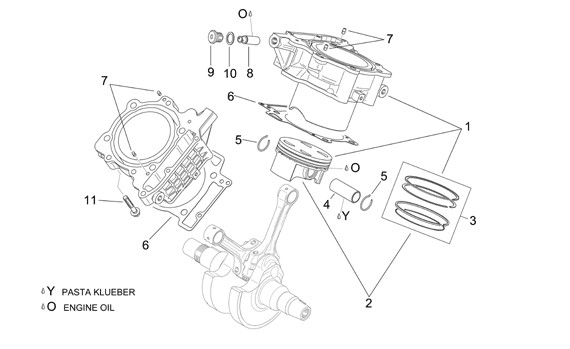Motor Zylinder - Aprilia Tuono 1000ccm 4T LC 2008- ZD4RR1