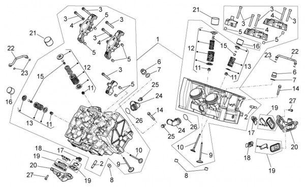 Motor Zylinderkopf - Aprilia Tuono V4 1100ccm 4T LC 2017- ZD4KGA00