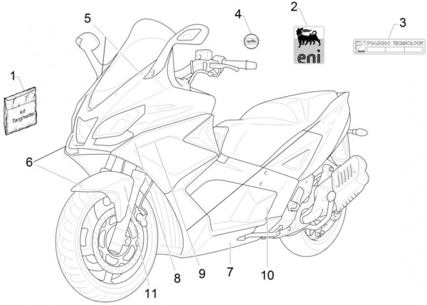 Fahrgestell Dekore - Aprilia SRV 850ccm 4T 8V LC 2012- ZAPM55103