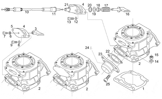 Motor Zylinder - Aprilia Classic 125ccm 2T LC 1996- ZD4MF