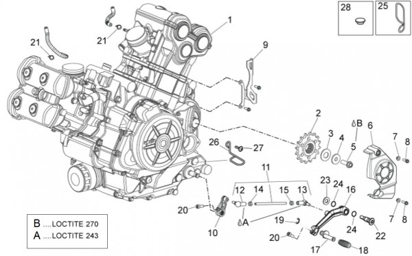 Motor Motor - Aprilia Dorsoduro 750ccm 4T LC 2013- ZD4SMA00