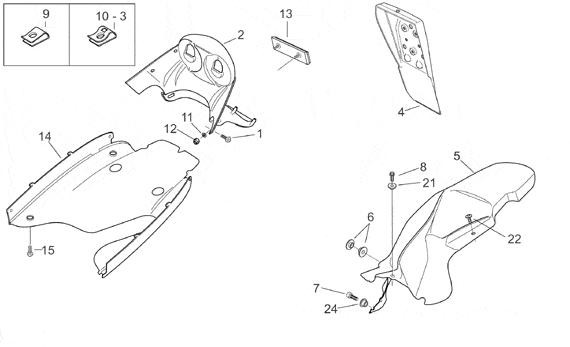 Fahrgestell Kennzeichenträger - Aprilia SR 50ccm 2T AC 2001- ZD4RLA