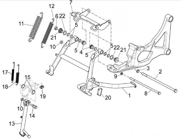 Fahrgestell Hauptständer - Aprilia SRV 850ccm 4T 8V LC 2012- ZAPM55103