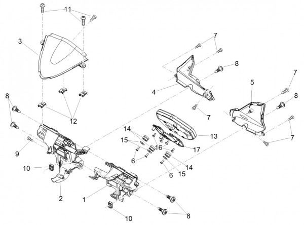 Lenker Cockpitinstrumente - Aprilia Tuono V4 1100ccm 4T LC 2018- ZD4KGA00