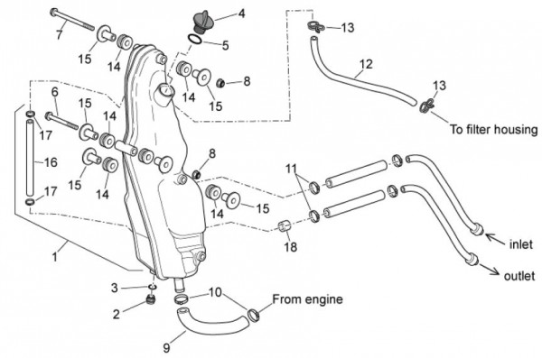 Fahrgestell Öltank - Aprilia SXV 550ccm 4T LC 2009- ZD4VSS