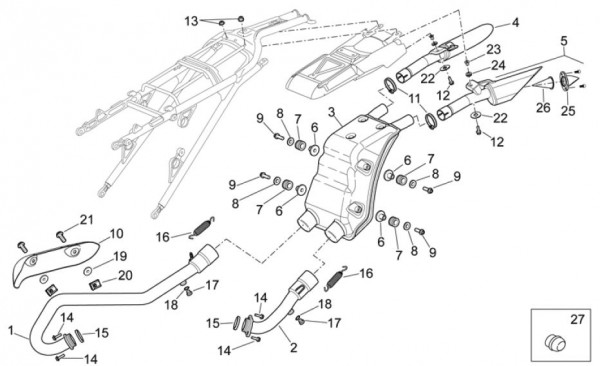 Motor Auspuff - Aprilia SXV 450ccm 4T LC 2011- ZD4VSU40