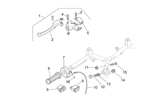 Lenker Schaltungen links - Aprilia SR 50ccm 2T AC 2001- ZD4LY