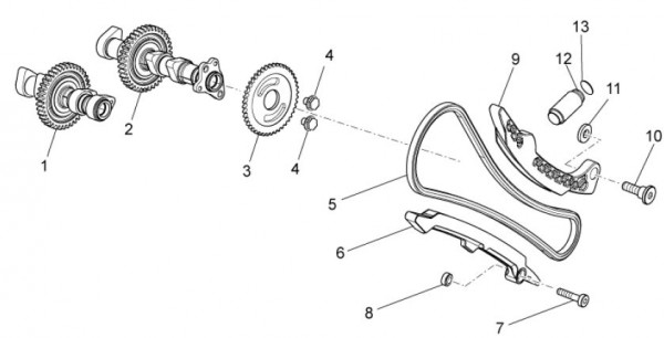 Motor Zylindersteuerung vorn - Aprilia Tuono V4 R 1000ccm 4T LC 2011- ZD4TY000