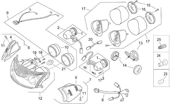 Elektrische Anlage Scheinwerfer - Aprilia SR 50ccm 2T AC 1999- ZD4LY