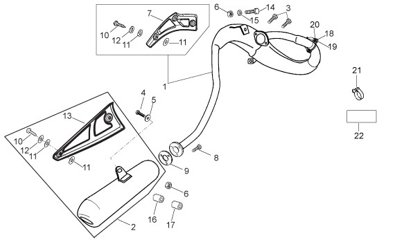 Motor Auspuff - Aprilia SX 50ccm 2T LC 2007- ZD4PV