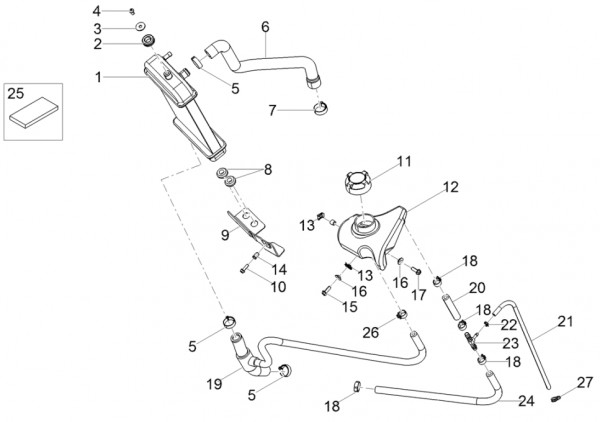 Fahrgestell Kühler - Aprilia SX 50ccm 2T LC 2018- ZD4KKB01