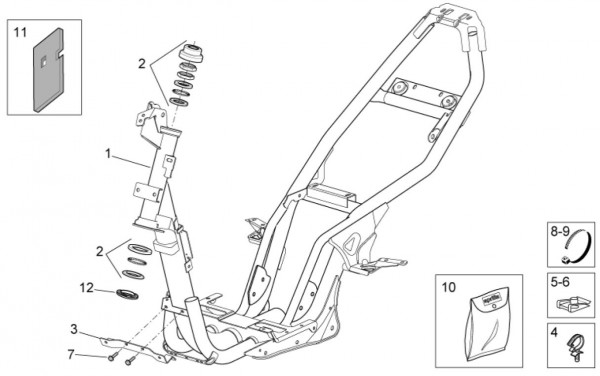 Fahrgestell Rahmen - Aprilia SR 50ccm 2T LC 2014- ZD4VFD00