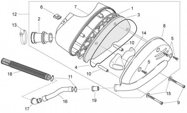 Motor Luftfilter - Aprilia SR 50ccm 2T LC 2014- ZD4VFD00