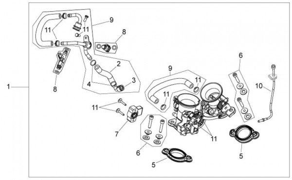 Motor Drosselklappengehäuse - Aprilia SXV 450ccm 4T LC 2009- ZD4VSR