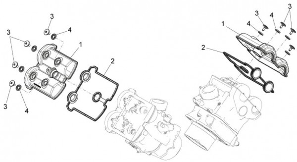 Motor Ventildeckel - Aprilia Dorsoduro 750ccm 4T LC 2010- ZD4SMA00