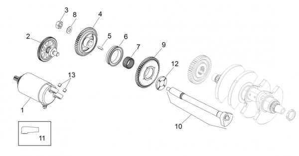 Motor Anlasser - Aprilia Tuono V4 1100ccm 4T LC 2018- ZD4KGA00