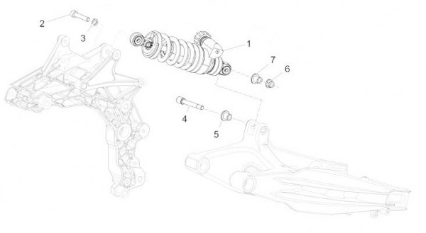 Radaufhängung Stoßdämpfer hinten - Aprilia Caponord 1200ccm 4T 8V LC 2013- ZD4VK