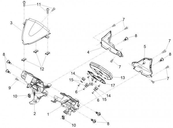 Lenker Cockpitinstrumente - Aprilia Tuono V4 1100ccm 4T LC 2017- ZD4KG000