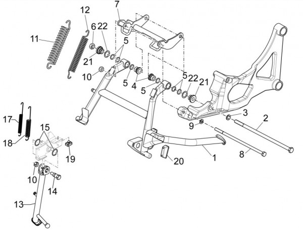 Fahrgestell Hauptständer - Aprilia SRV 850ccm 4T 8V LC 2013- ZAPM55104