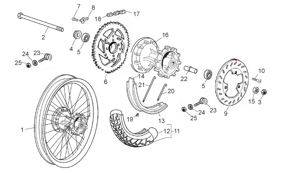Radaufhängung Hinterrad - Aprilia SX 50ccm 2T LC 2007- ZD4PV