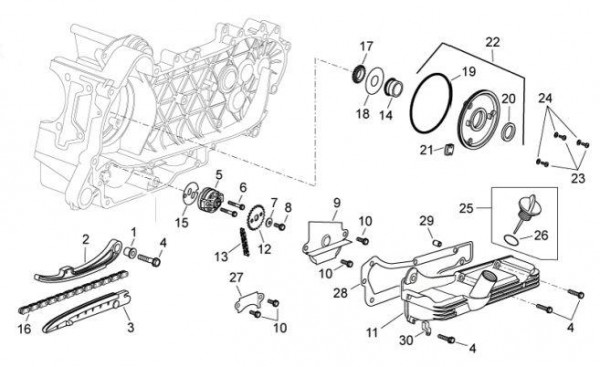 Motor Ölpumpe - Aprilia Atlantic 300ccm 4T LC 2011- ZD4SPG00