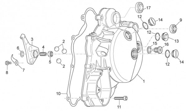 Motor Kupplungsdeckel - Aprilia SX 125ccm 2T LC 2010- ZD4SXA00