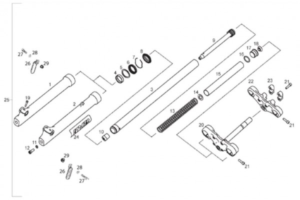 Radaufhängung Vorderradgabel - Aprilia SX 50ccm 2T LC 2015- ZD4SWA00