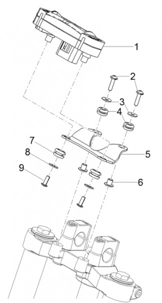 Lenker Cockpitinstrumente - Aprilia SX 50ccm 2T LC 2018- ZD4KKB01
