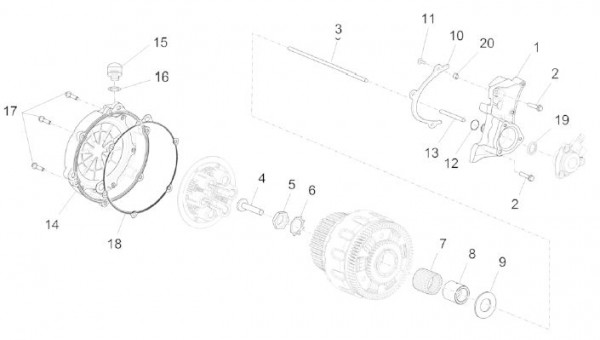 Motor Kupplungsdeckel - Aprilia Caponord 1200ccm 4T 8V LC 2013- ZD4VK