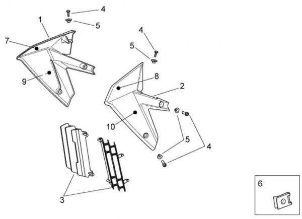 Fahrgestell Verkleidungen vorn - Aprilia SXV 550ccm 4T LC 2009- ZD4VSS