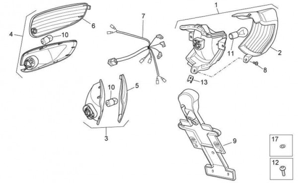 Elektrische Anlage Rücklicht - Aprilia SR 50ccm 2T LC 2012- ZD4VFD00