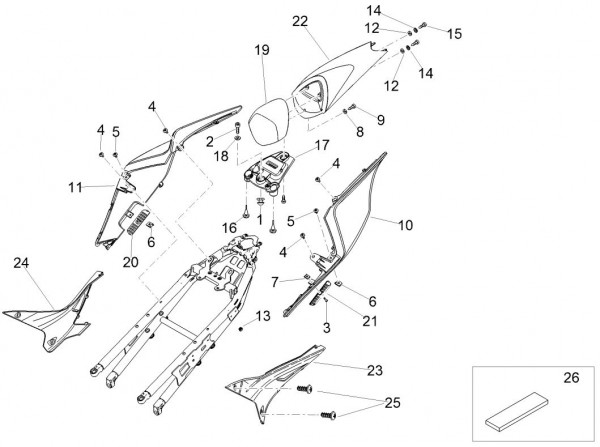 Fahrgestell Seitenverkleidungen - Aprilia Tuono V4 1100ccm 4T LC 2018- ZD4KGA00